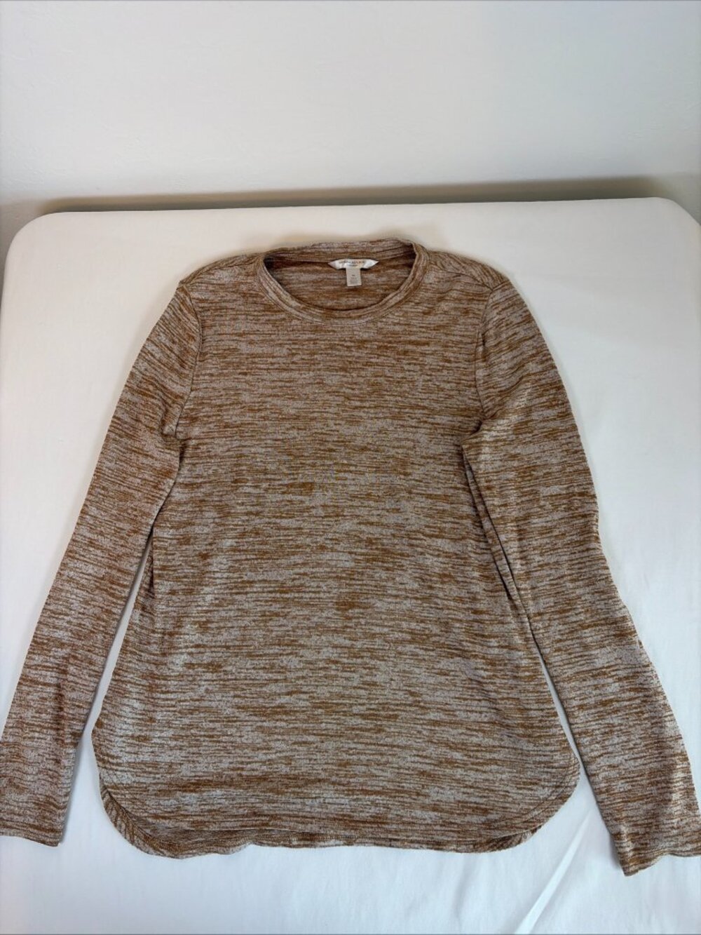 Banana Republic Luxespun Long Sleeve Shirt Women's M Brown